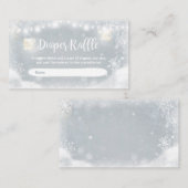 Winter Baby shower Diaper Raffle Card Rustic Snow Informatiekaartje (Voorkant / Achterkant)