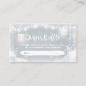 Winter Baby shower Diaper Raffle Card Rustic Snow Informatiekaartje (Voorkant)