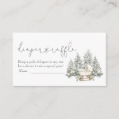 Winter Baby Shower Diaper Raffle Enclosure Card Informatiekaartje (Voorkant)