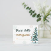 Winter Baby Shower Diaper Raffle Informatiekaartje (Staand voorkant)