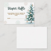 Winter Baby Shower Diaper Raffle Informatiekaartje (Voorkant / Achterkant)