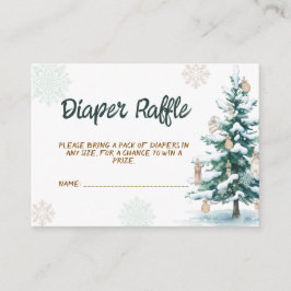 Winter Baby Shower Diaper Raffle Informatiekaartje