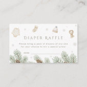 Winter Baby Shower Diaper Raffle Informatiekaartje (Voorkant)