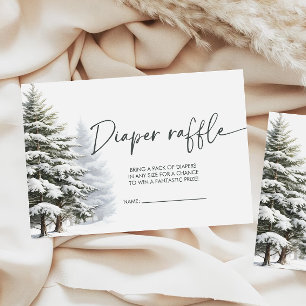 Winter Baby shower Diaper Raffle Informatiekaartje