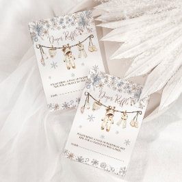 Winter Baby shower Diaper Raffle Informatiekaartje