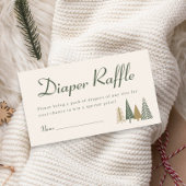 Winter Baby shower Diaper Raffle Informatiekaartje