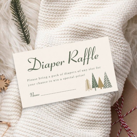 Winter Baby shower Diaper Raffle Informatiekaartje