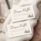 Winter Baby shower Diaper Raffle Informatiekaartje