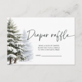 Winter Baby shower Diaper Raffle Informatiekaartje (Voorkant)