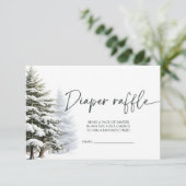 Winter Baby shower Diaper Raffle Informatiekaartje (Staand voorkant)