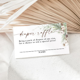 Winter Baby shower Diaper Raffle Kaart