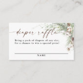 Winter Baby shower Diaper Raffle Kaart (Voorkant)