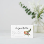 Winter Baby shower Diaper Raffle Ticket Informatiekaartje (Staand voorkant)