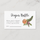 Winter Baby shower Diaper Raffle Ticket Informatiekaartje (Voorkant)