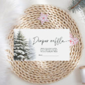 Winter Baby shower Diaper Raffle Ticket Informatiekaartje