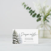 Winter Baby shower Diaper Raffle Ticket Informatiekaartje (Staand voorkant)