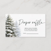 Winter Baby shower Diaper Raffle Ticket Informatiekaartje (Voorkant)