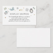 Winter Baby shower Display Douche insert kaart (Voorkant / Achterkant)