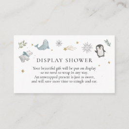 Winter Baby shower Display Douche insert kaart