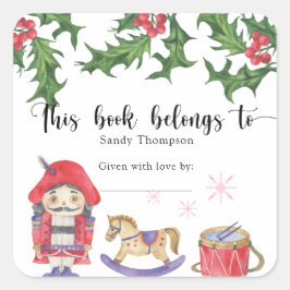 Winter Baby shower - dit boek behoort tot Vierkante Sticker