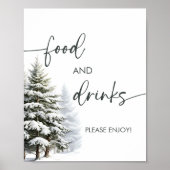 Winter Baby shower eten en Drinken teken Poster (Voorkant)