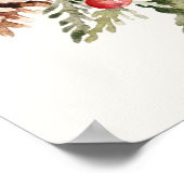 Winter Baby shower Evergreen Poinsettia Welkom Po Poster (Hoek)