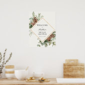 Winter Baby Shower Evergreen Welkom Poster (Keuken)