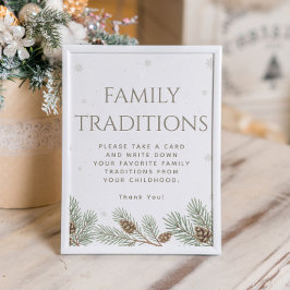 Winter Baby Shower Family Traditions Game Poster