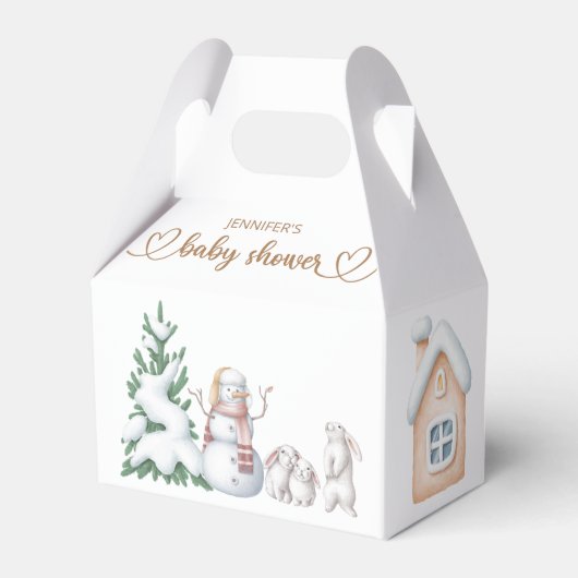 Winter Baby shower Favor Box Bedankdoosjes (Voorkant Zijde)