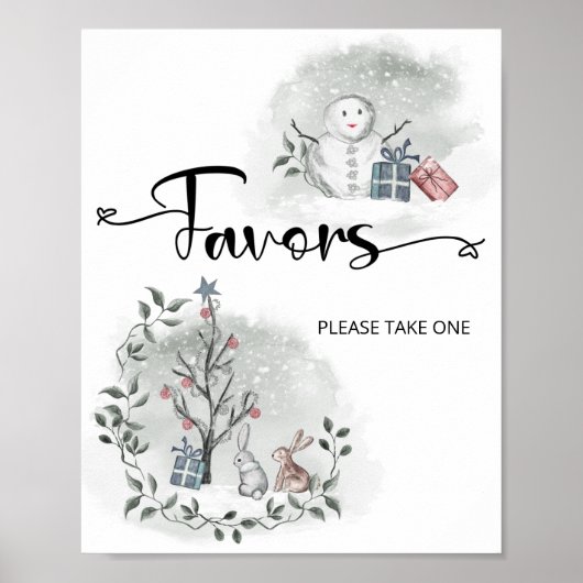 Winter baby shower Favors Poster (Voorkant)
