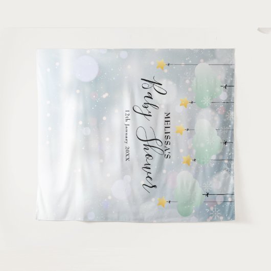 Winter Baby Shower Fotohal Backdrop Wandkleed (Voorkant (horizontaal))