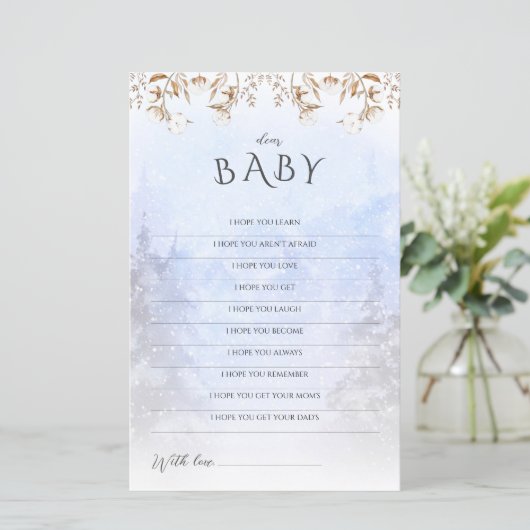 Winter Baby shower Game Beste Baby wensen (Staand voorkant)