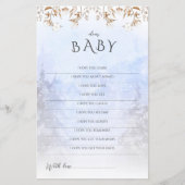 Winter Baby shower Game Beste Baby wensen (Voorkant)