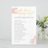 Winter Baby shower Game die papa het beste kent (Staand voorkant)