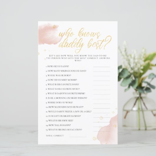 Winter Baby shower Game die papa het beste kent (Staand voorkant)