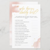 Winter Baby shower Game die papa het beste kent (Voorkant / Achterkant)