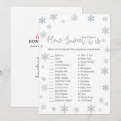 Winter Baby shower Game w antwoord 5x7 formaat Kaart (Voorkant / Achterkant)