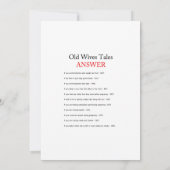 Winter Baby shower Game w antwoord 5x7 formaat Kaart (Achterkant)