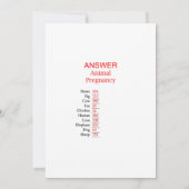 Winter Baby shower Game w antwoord terug 5x7 forma Kaart (Achterkant)