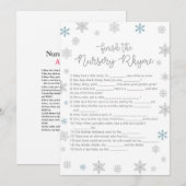Winter Baby shower Game w antwoord terug 5x7 forma Kaart (Voorkant / Achterkant)
