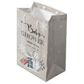 Winter Baby shower Gift Bag Medium Cadeauzakje (Voorkant Gekanteld)