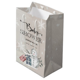 Winter Baby shower Gift Bag Medium Cadeauzakje