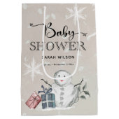 Winter Baby shower Gift Bag Medium Cadeauzakje (Achterkant)