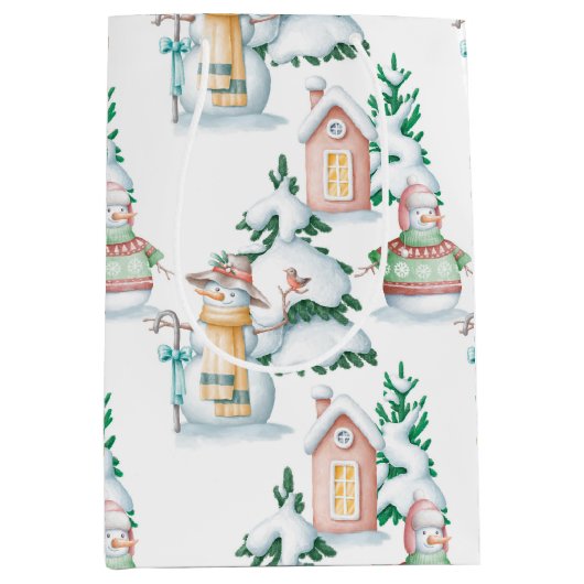 Winter Baby shower Gift Bag Medium Cadeauzakje (Voorkant)