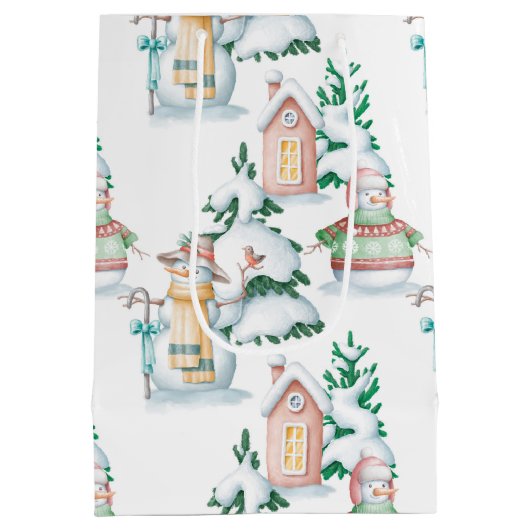 Winter Baby shower Gift Bag Medium Cadeauzakje (Achterkant)