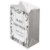 Winter Baby shower Gift Bag Medium Cadeauzakje (Voorkant Gekanteld)