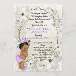 Winter Baby shower Girl, brunette, Winter Wonderla Kaart