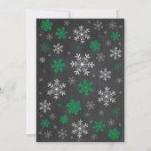 Winter Baby shower Green Snowflake Chalkboard Kaart (Achterkant)