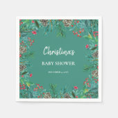 Winter Baby shower Groen Servet (Voorkant)