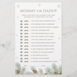 Winter Baby Shower Guess Who Mommy or Daddy Game
